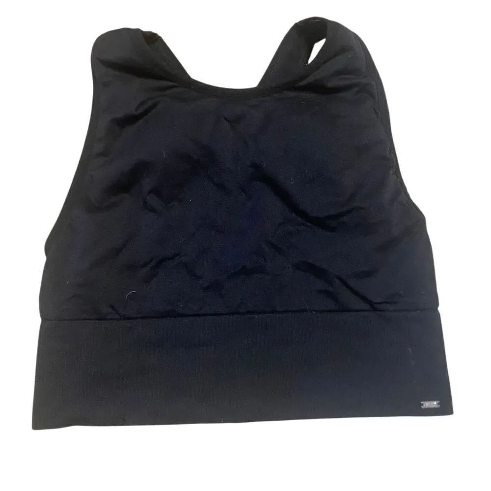 Pink Sport medium sports bra seamless lightly lined black